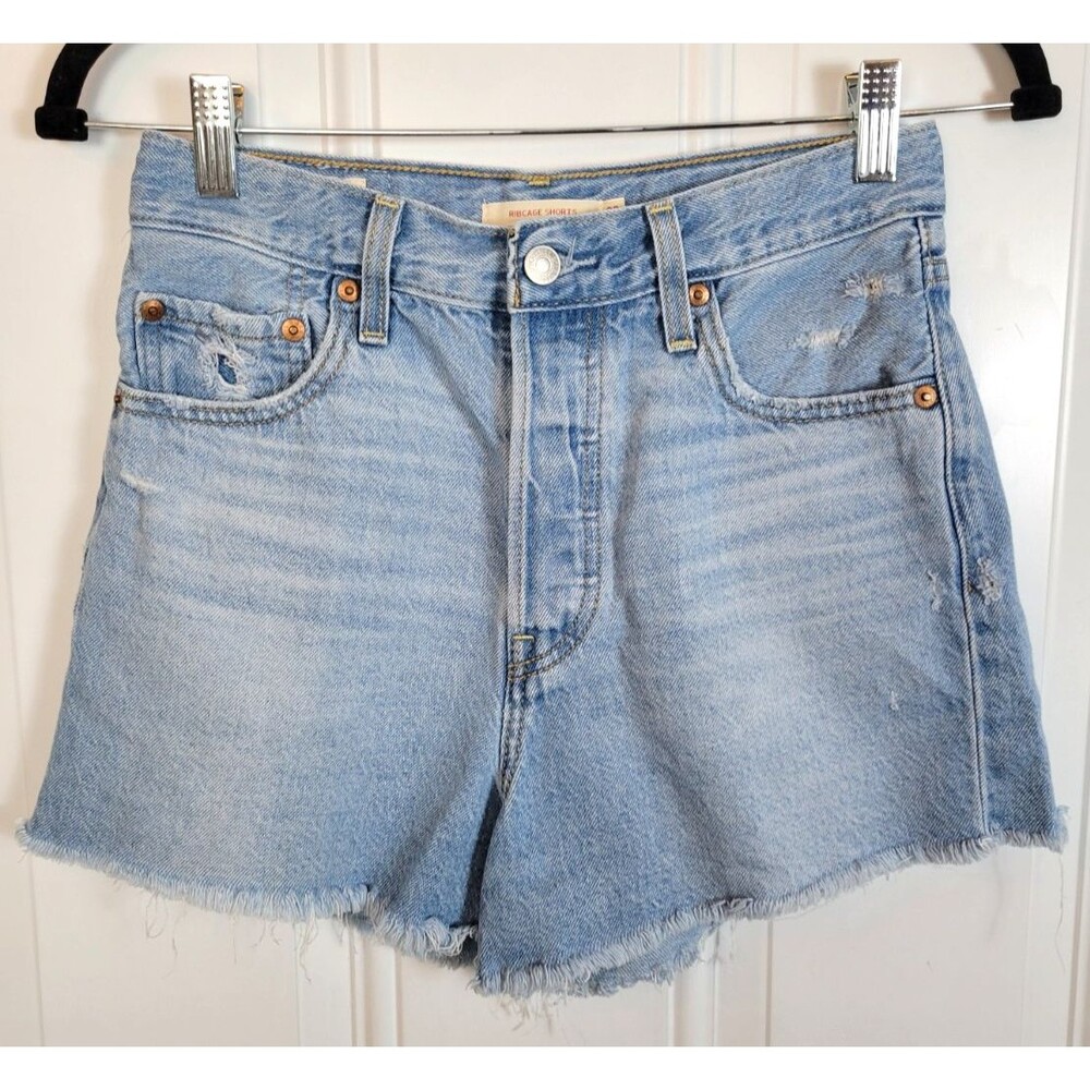 Light Blue Denim Cutoff Shorts - Women